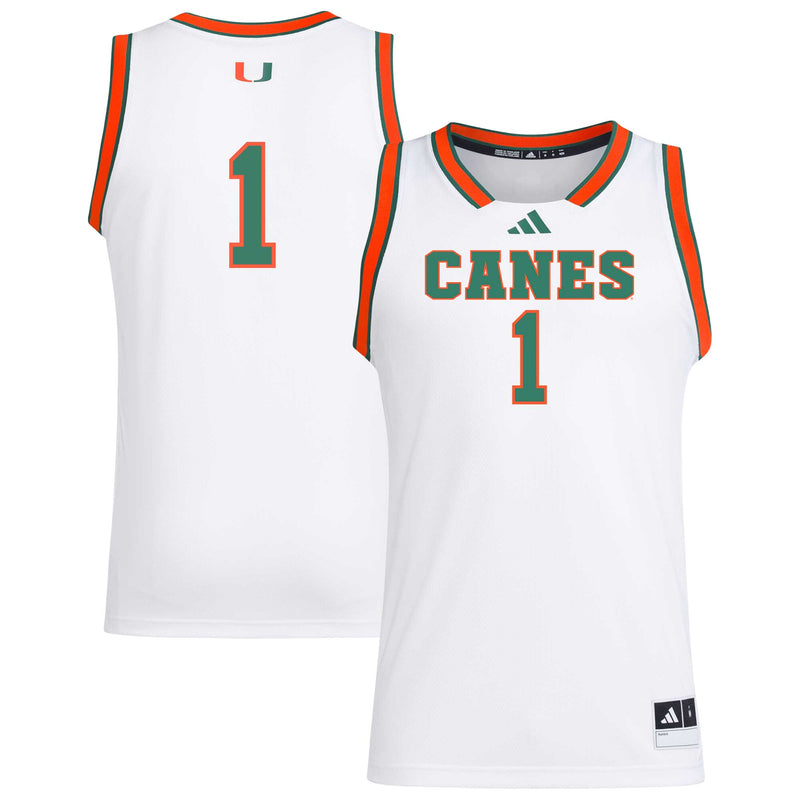 adidas Miami Hurricanes White jersey – view 1