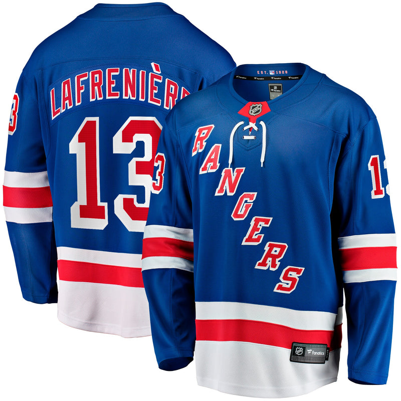 New York Rangers Alexis Lafreniere Blue jersey – view 1