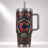 CHC Heritage Crest - Ornate Emblem Tumbler in Navy and Red - main