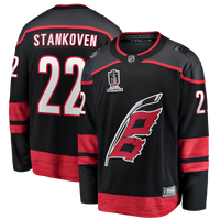 Carolina Hurricanes Logan Stankoven Black jersey – view 1