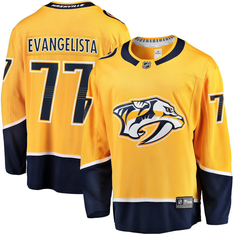 Nashville Predators Luke Evangelista Gold jersey – view 1