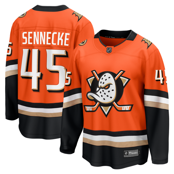 Anaheim Ducks Beckett Sennecke Fanatics Orange Home Breakaway Jersey