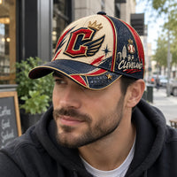 CLE - Winged Letterform in Navy, Cream and Crimson - main