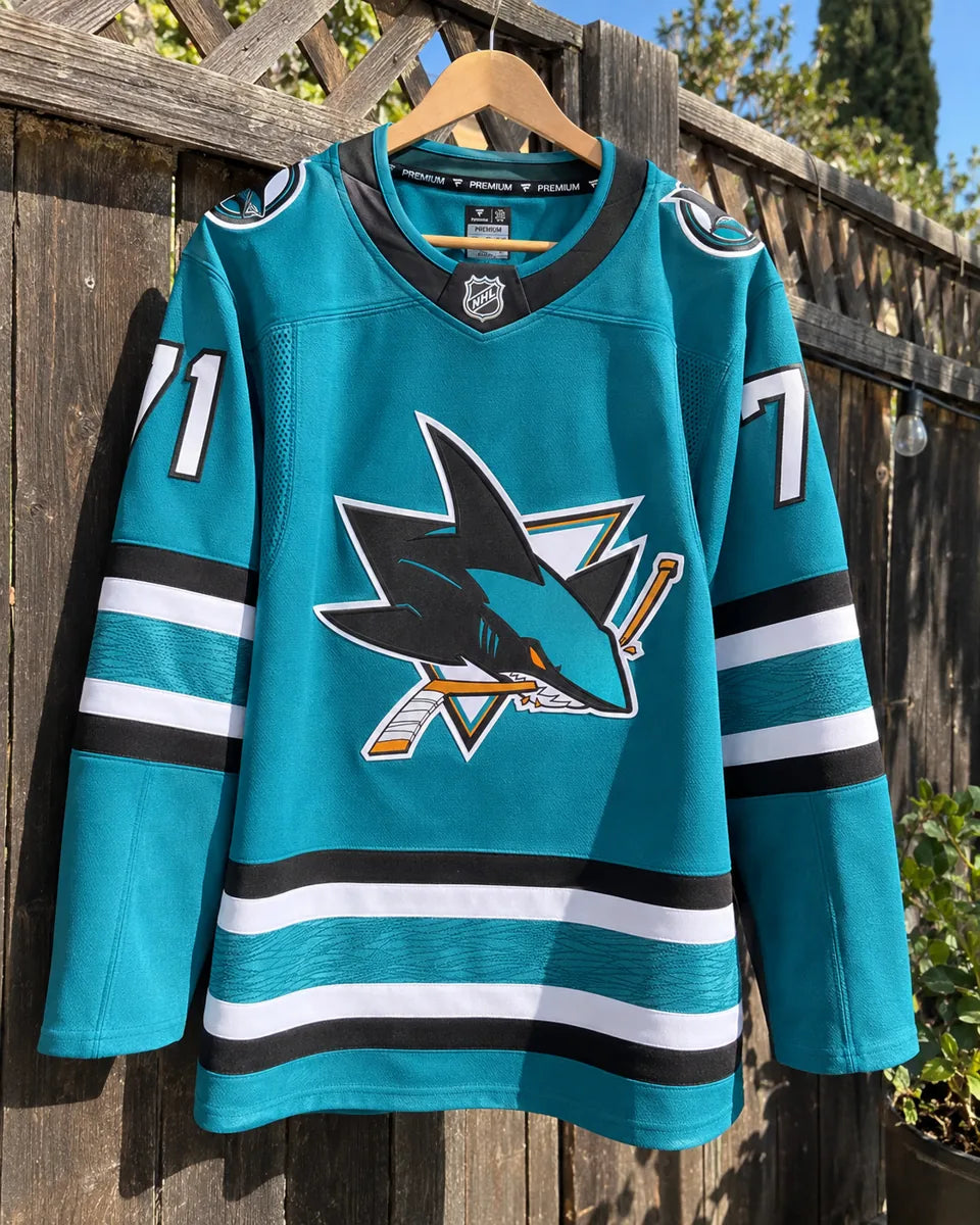 San Jose Sharks Macklin Celebrini Fanatics Teal Home Premium Jersey
